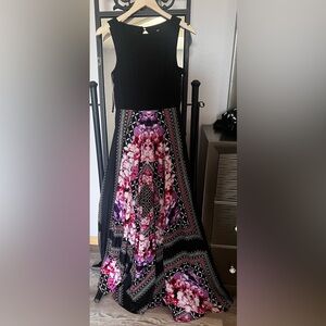 Eliza j Black and Floral Maxi Dress